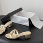 CEM312 New trendy slippers featuring a simple double-ring design are elegant and versatile perfect for summer and available in multiple colors