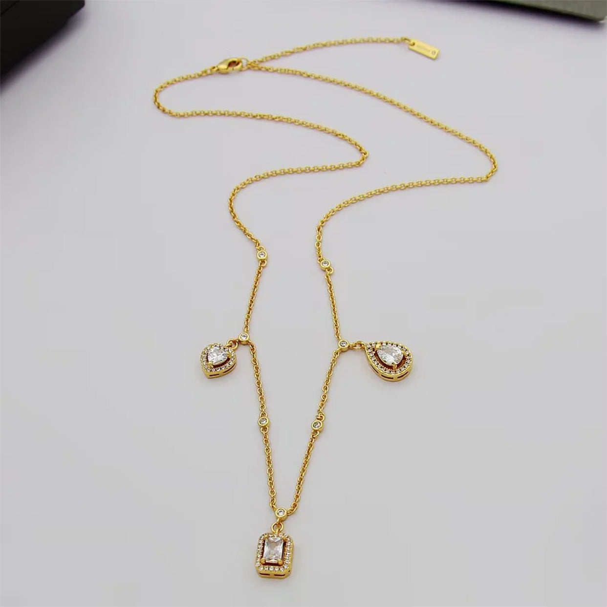 MEM17 Hot Sale Fashion Water-drop Full Diamond Necklace for Woman Size Jewelry  for Woman Gift