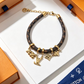 LEM657 New trendy European-style titanium bracelet with letter pendant suitable as a couple's accessory for ladies