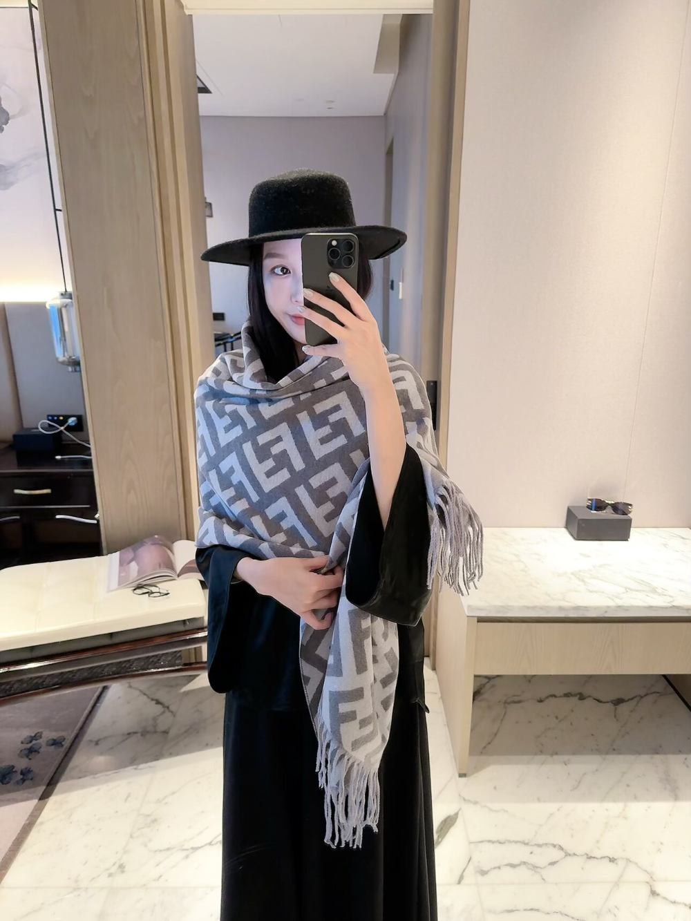 FEM36 new arrive  Hot sale black grey color fashion beautiful  scarf  for woman gift  to choose 60x180cm