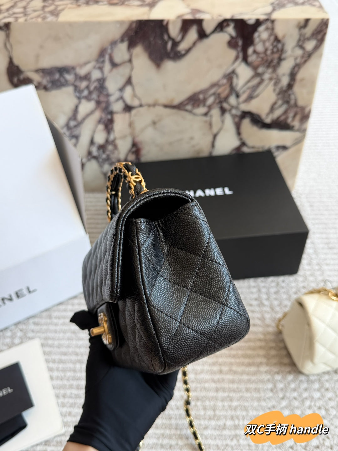 CEM248 designer shoulder bags classic flap patterned chain shoulder crossbody black white bag 20*12cm