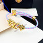 LEM387  New Fashion Open Flower Bracelet Metal Letter Wristband Bracelet Couple Accessories for Woman