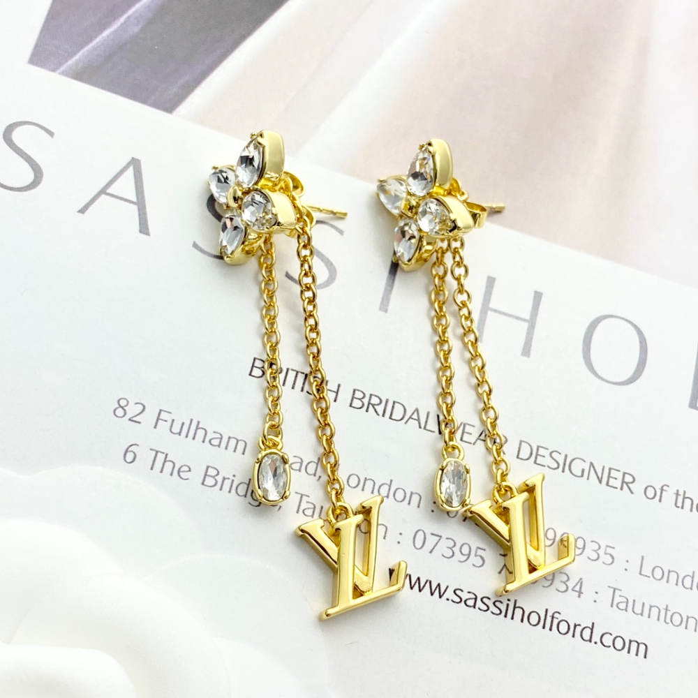 LEM395 New Arrive Fashion Gold Color Long Tassel letters Earring  for Woman Jewelry Beautiful Jewelry To Choose Gift No with Box
