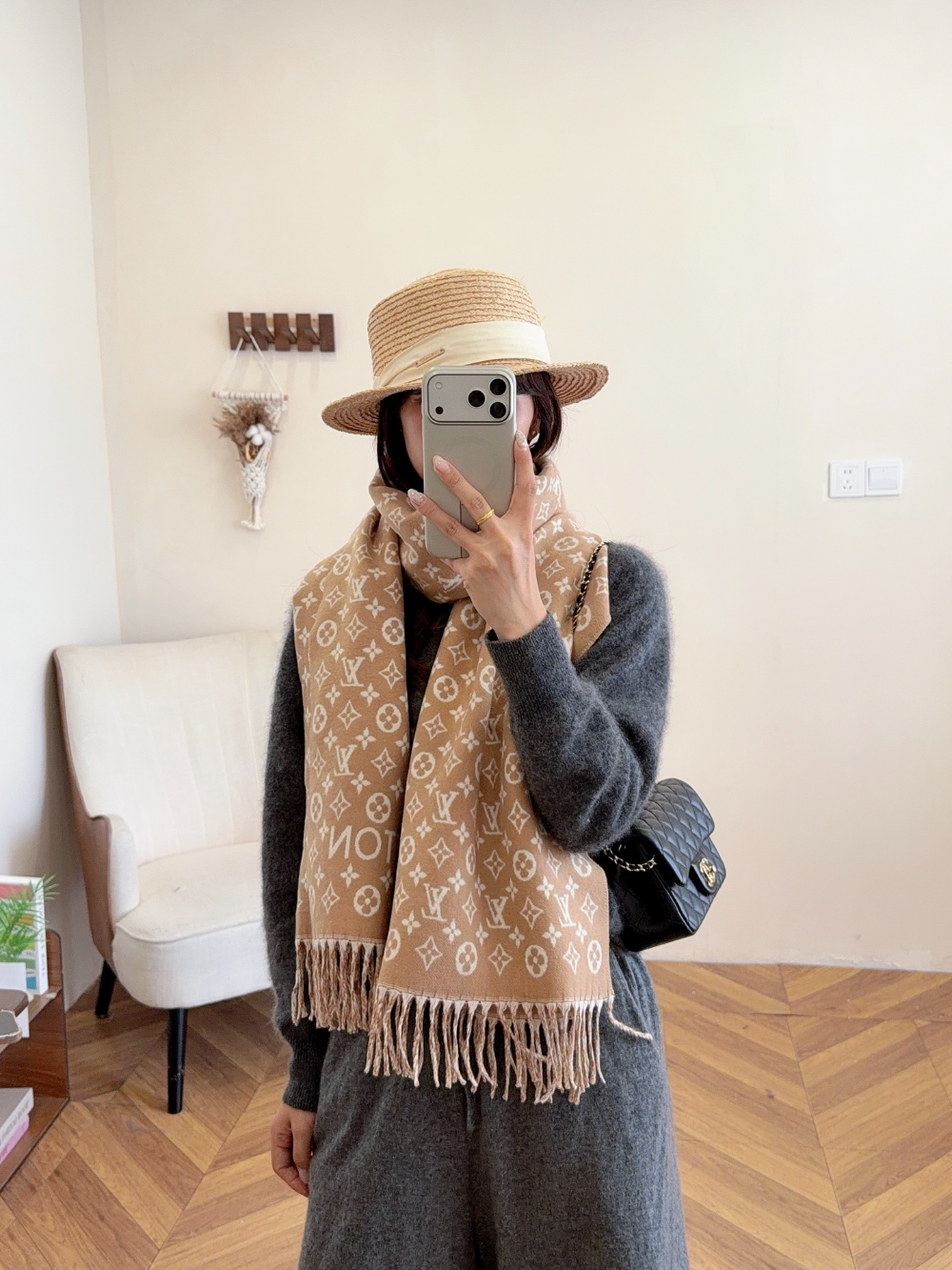 LEM529 new arrive  Hot sale brown grey color fashion beautiful  scarf  for woman gift  to choose size 180*60cm