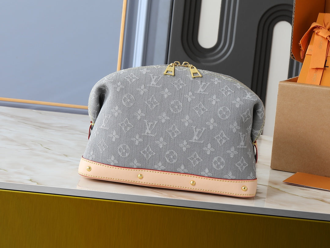 LEM280 Designer Bag Makeup Bag Luxury Cosmetic bag High Quality Women's Handbag Purse Cowhide travel Storage Bag Toiletry Bag Mini Brown vanity bag designer cosmetic bag 27 x 18 x 9cm