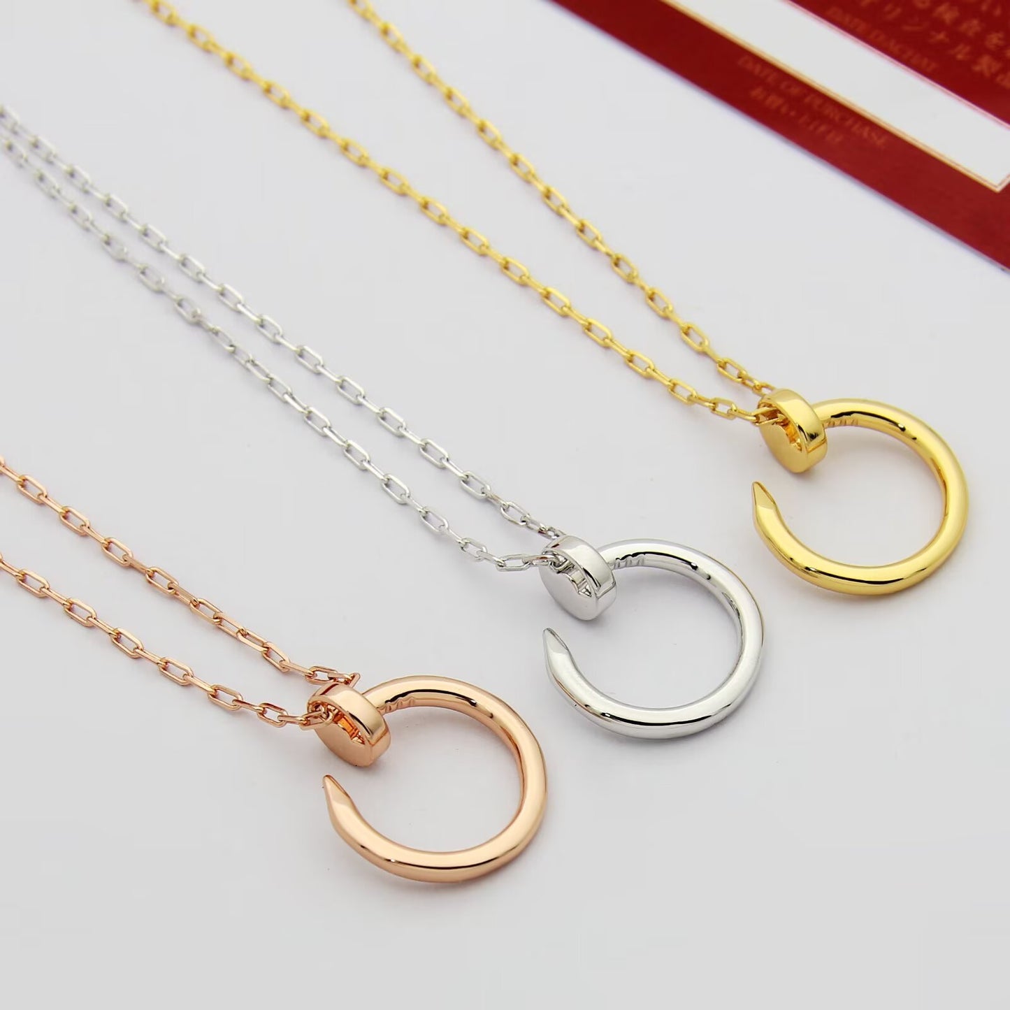 CEM190 Hot Sale New Arrive Fashion Nail Love Necklace for Woman  men Jewelry Gift To  about 45cm Long
