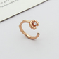 CEM273 The new diamond-patterned ash stone open-ended ring is a luxurious and high-end fashion and exquisite finger ring. It is a beautiful gift for women and can be given as a gift option