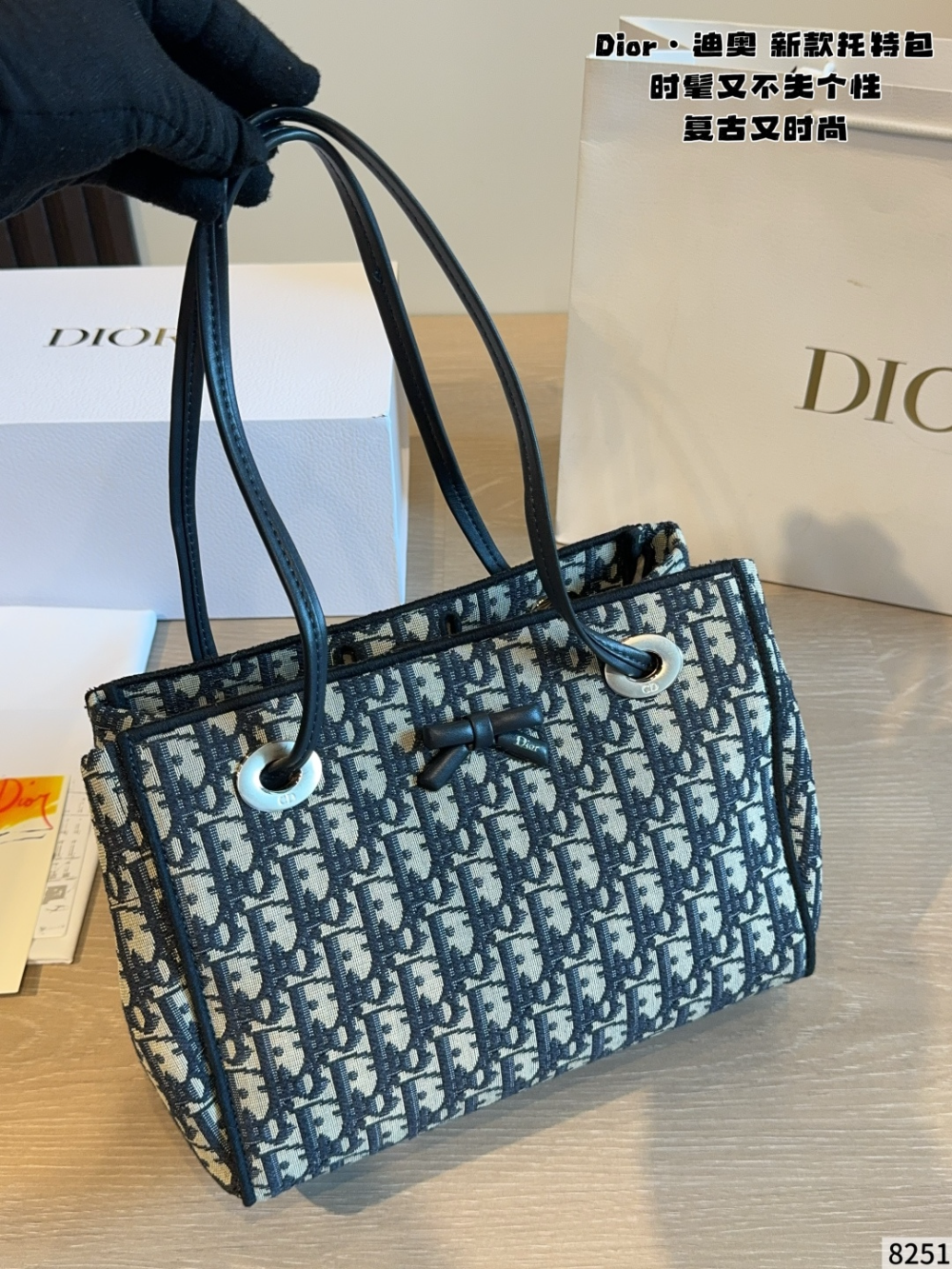 DEM324 New arrive fashion deepblue white grey color bag for woman beautiful gift to choose gift size to choose 26*13*20cm