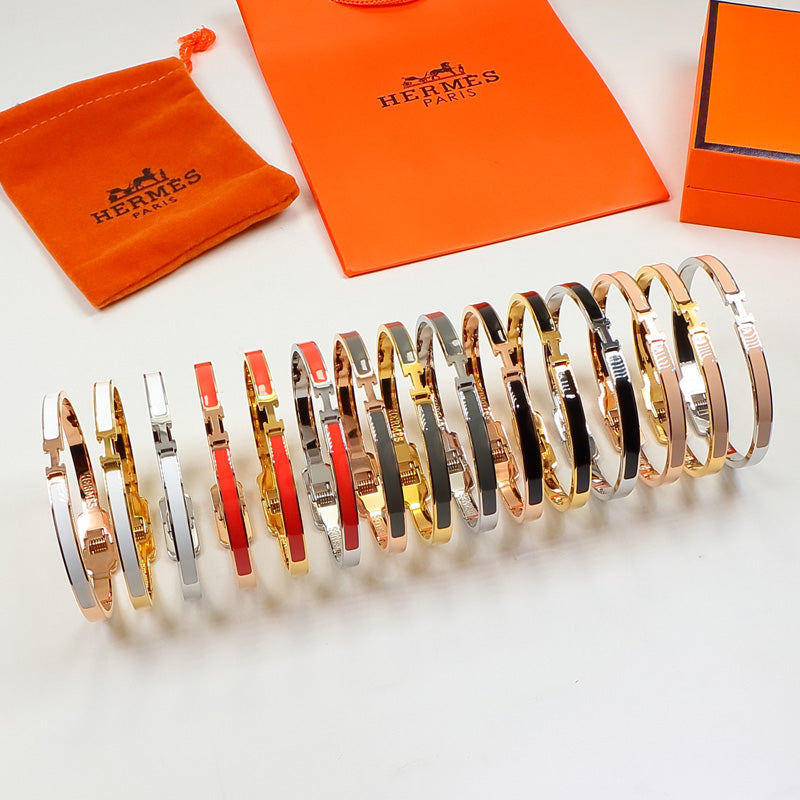 HEM74 mini  Stainless Steel Wedding gold silver color bracelet bangle Bague Femme for woman gift