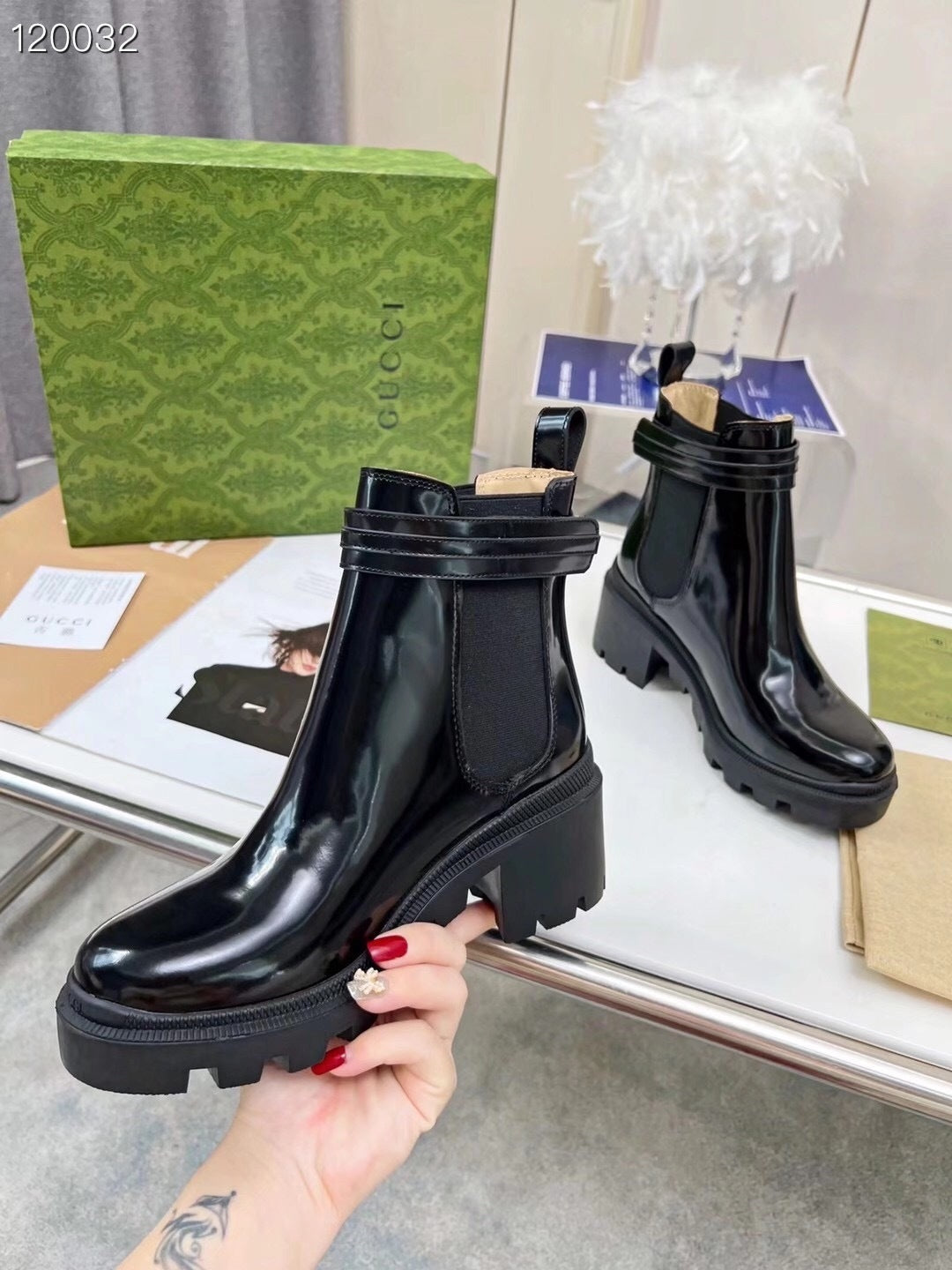GEM106 Womens Ankle Boots 2025 Thick Bottom Platform Woman Shoes Zipper Fashion Female Luxury Designer Boot Casual Ladies MartinBoots combat Boots
