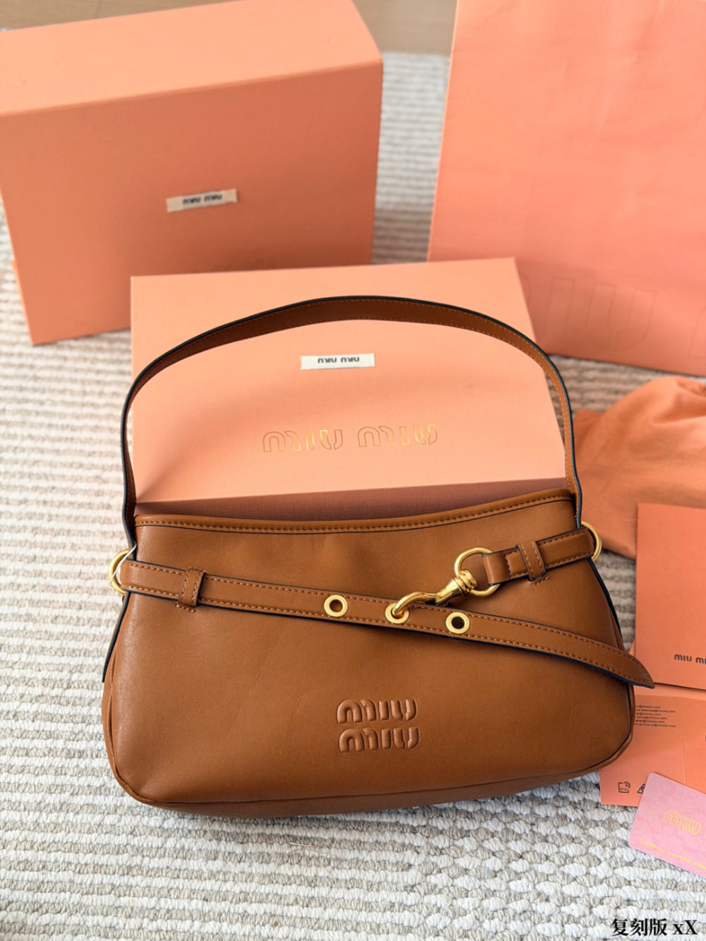 MIU04 New arrive fashion brown pink black beige color bag for woman beautiful gift to choose size  32*18cm