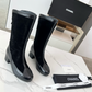 CEM297 New style color-matched fashion boots with thick heels and soft soles stylish and versatile mid-calf women's boots 4 cm taller