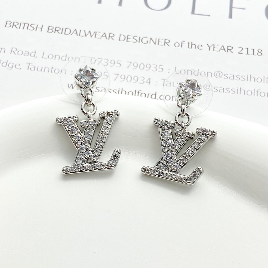 LEM393 New Arrive Fashion Gold Color  Full Diamond Earring  for Woman Jewelry Beautiful Jewelry To Choose Gift No with Box