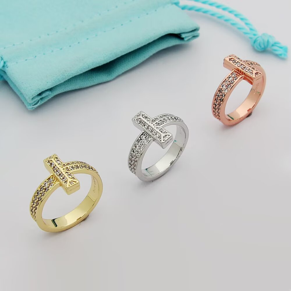 TEM47 New Classic Ring Brand Designer Titanium Steel Ring Gold Ring Women Mens Ring Love Promise Jewelry