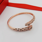 CREM235 Designer bracelets classic Miniature leopard half-diamond open bracelet couple leopard head with diamond bracelet
