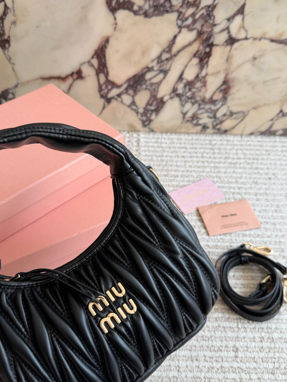 miu02 New arrive fashion black color bag for woman beautiful gift to choose gift  20 x 17cm