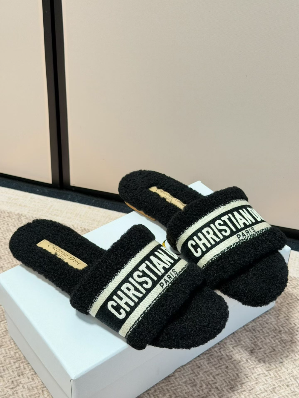 DEM343 Designer women Slippers black grey color sandals shoes for women high quality size 35 to 41