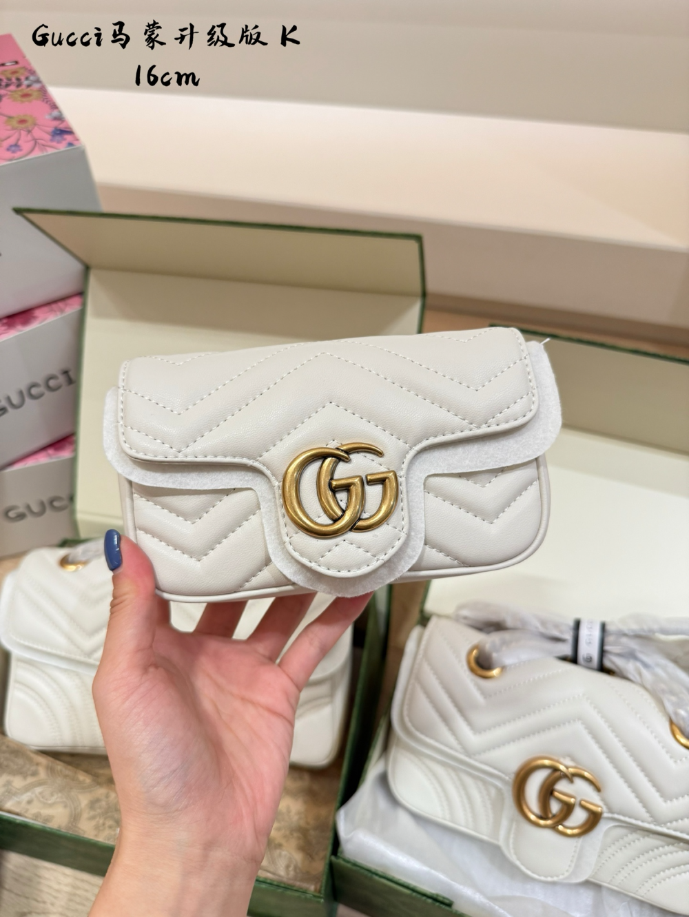GEM229 New arrive fashion black white khaki color bag for woman beautiful gift to choose 3 size