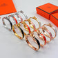 HEM73 mini kell  Stainless Steel Wedding gold silver color H bracelet bangle Bague Femme for woman gift