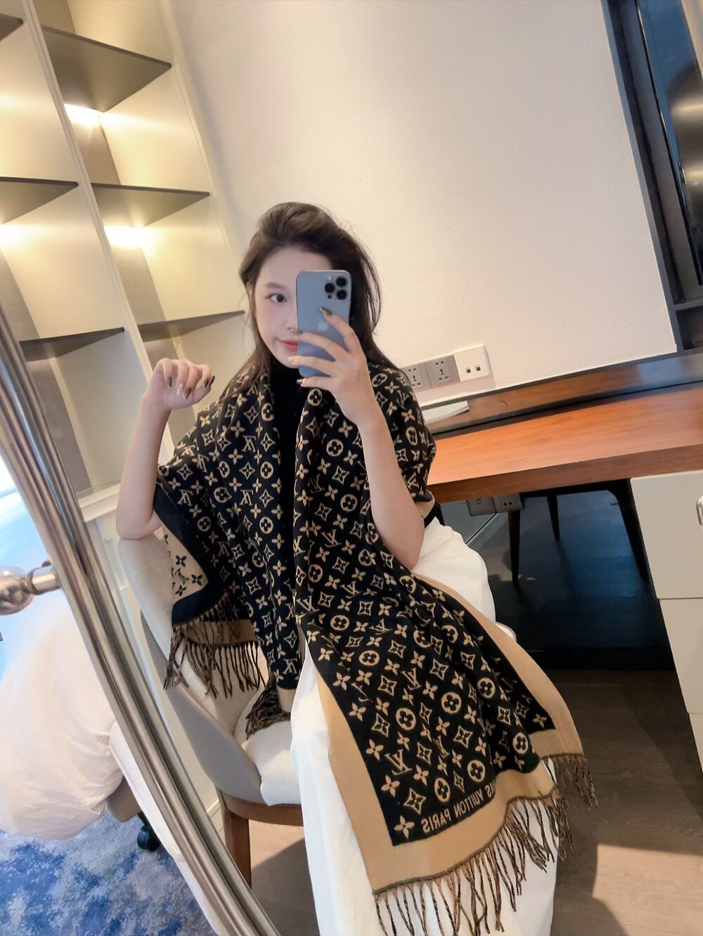 LEM294 luxury Designer Cashmere Scarf Winter Women Long Scarf Quality Headband Fashion Men brand Scarves Classic Printed Check Big Plaid Shawls Soft comfortable gift 180✖️60cm