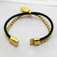 BEM30 Luxury Designer Jewelry Leather 18K Gold Plated Stainless steel women men Bracelets bangles Wedding Gifts
