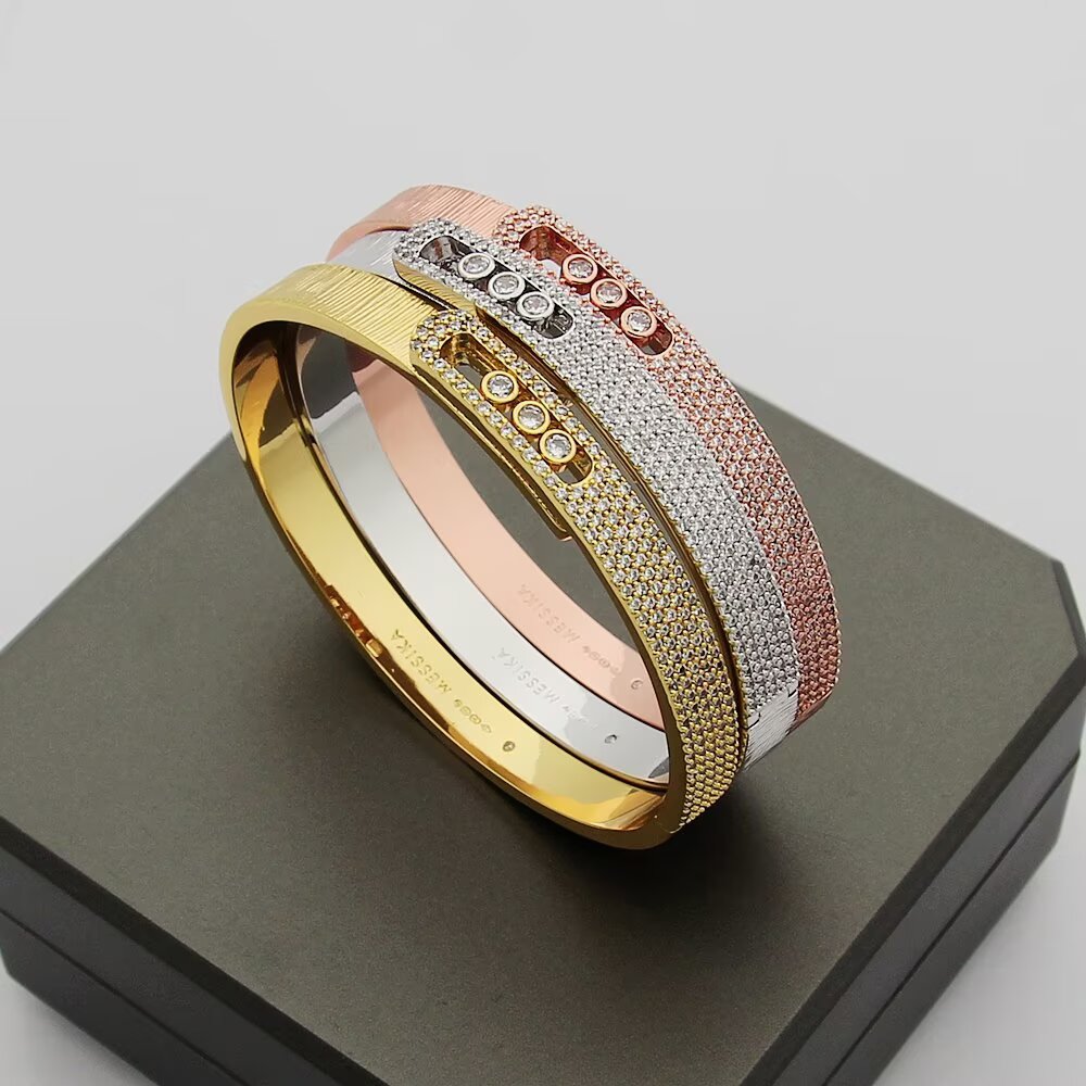 MEM10 Designer Bracelet 18k Gold Plated Bangle Luxury Brand Love Designed Bangles For Women High Sense Fritillary Diamond Bracelets Fashion Accessories