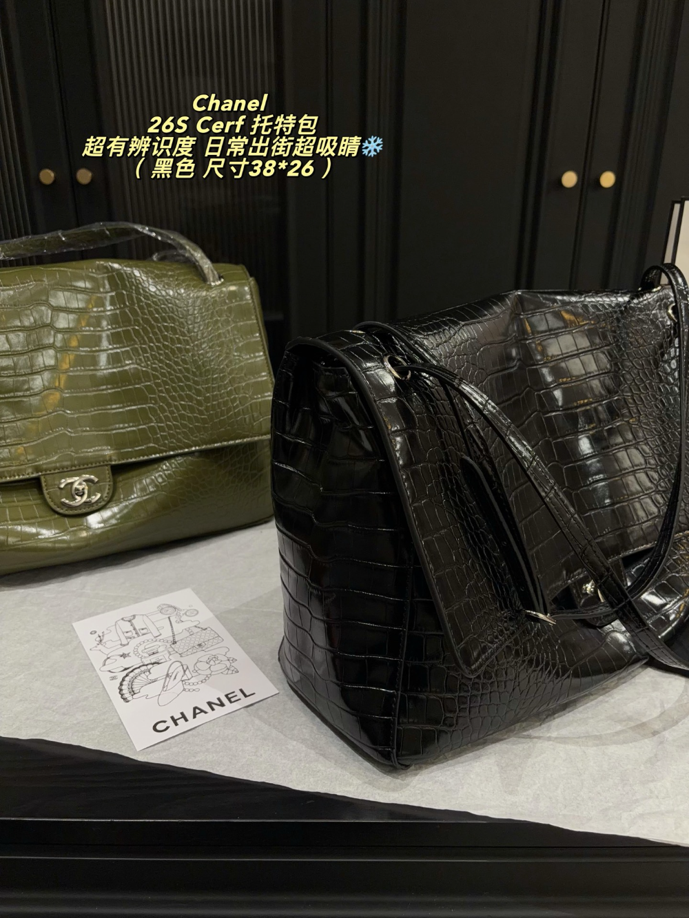 CEM353 New arrive fashion black green color bag for woman beautiful gift to choose gift size to choose 38*26cm