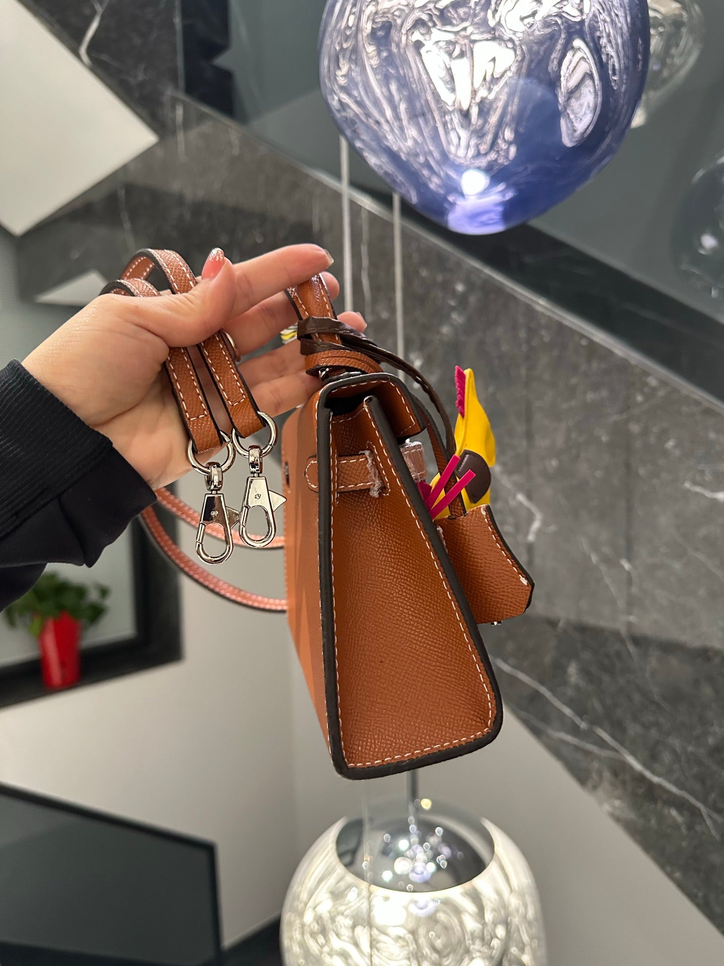 HEM95  designer Shoulder Bags New Handheld Solid Color High Quality Womens Bag Genuine Leather Crossbody Stewardess 20CM