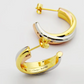 CREM212 New Arrive Fashion  Hot Sale Three-color Three-ring C-shaped Earring  for Woman Jewelry To Choose Gift