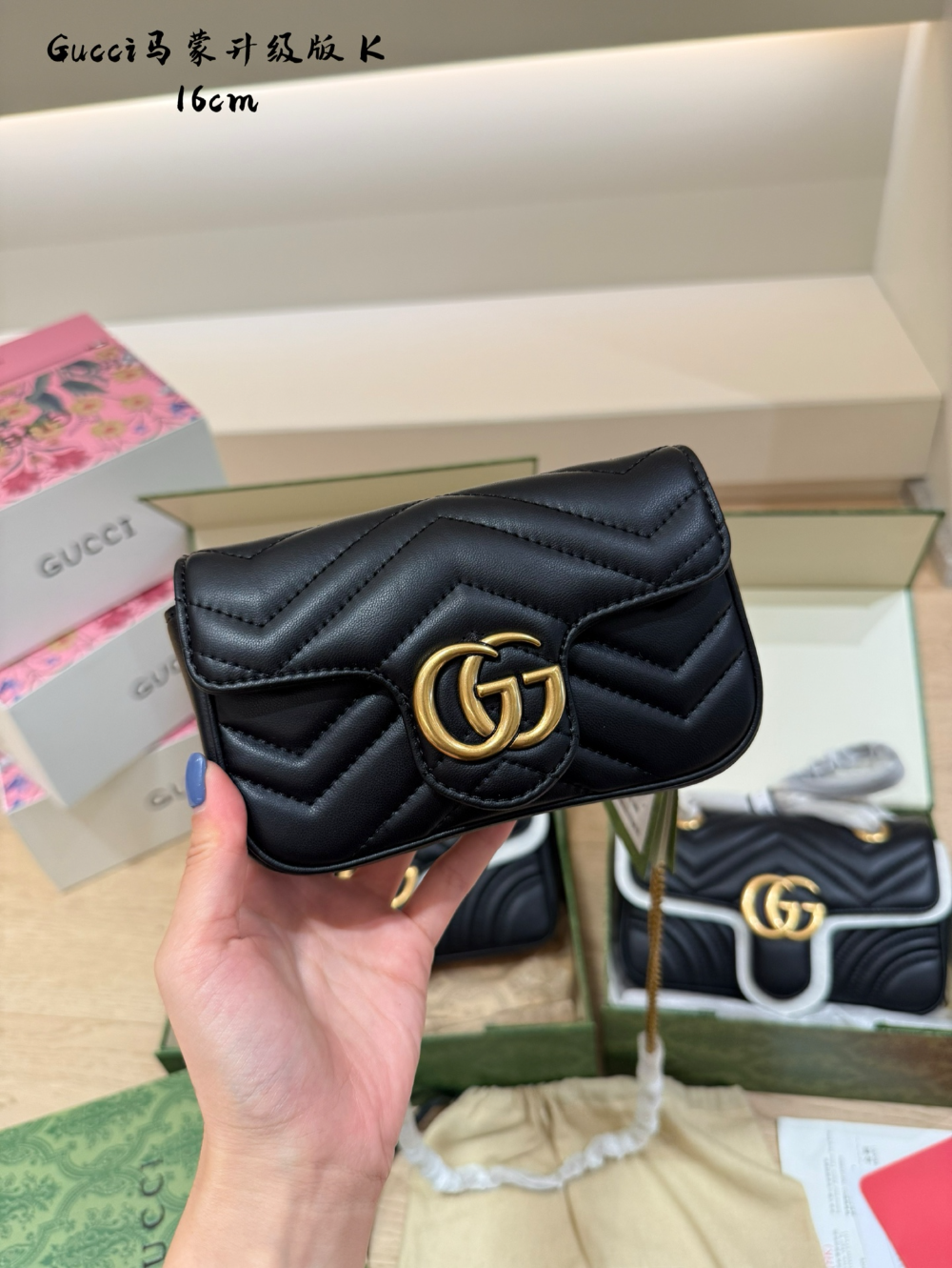 GEM229 New arrive fashion black white khaki color bag for woman beautiful gift to choose 3 size