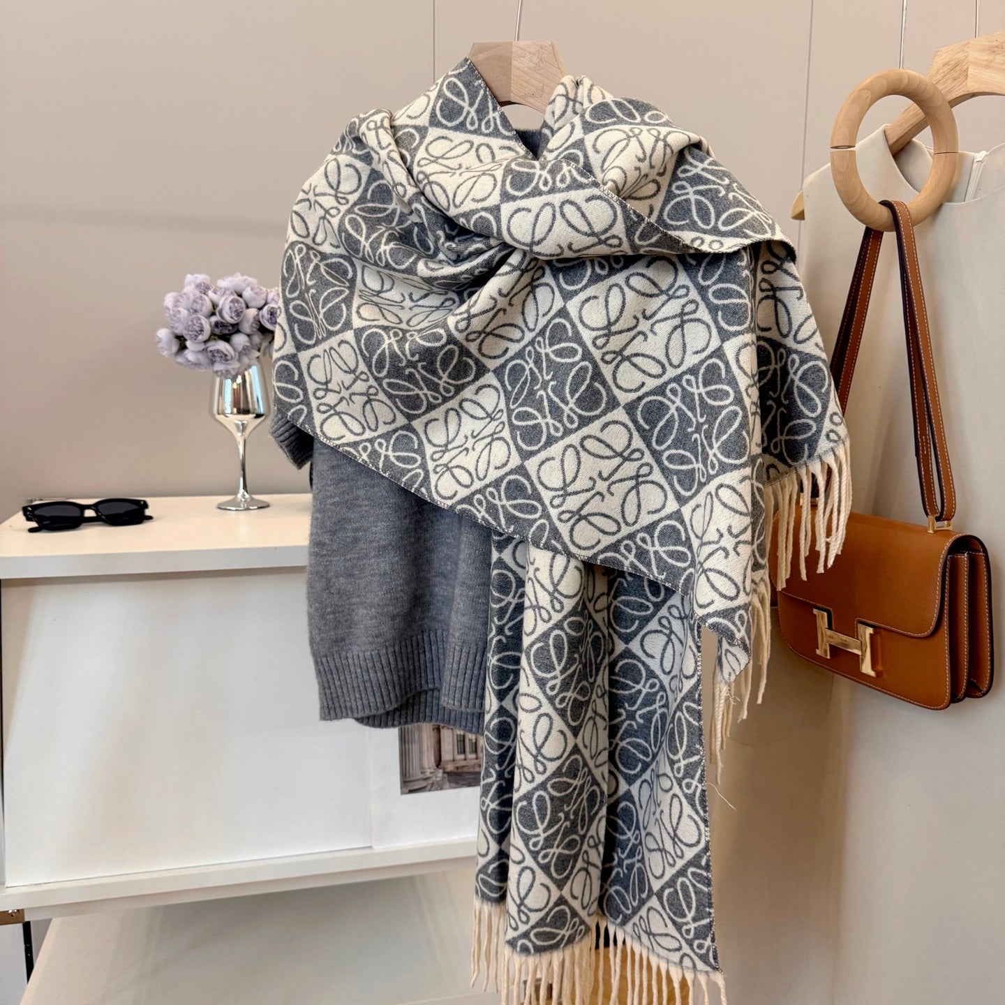 WEM01 luxury Designer Cashmere Scarf Winter Women Long Scarf Quality Headband Fashion Men brand Scarves Classic Printed Check Big Plaid Shawls Soft comfortable gift 65*180CM