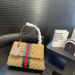 GEM163 The new fashionable khaki ladies' handbag a high-quality gift option is an ideal choice for giving as a present 32* 25 cm