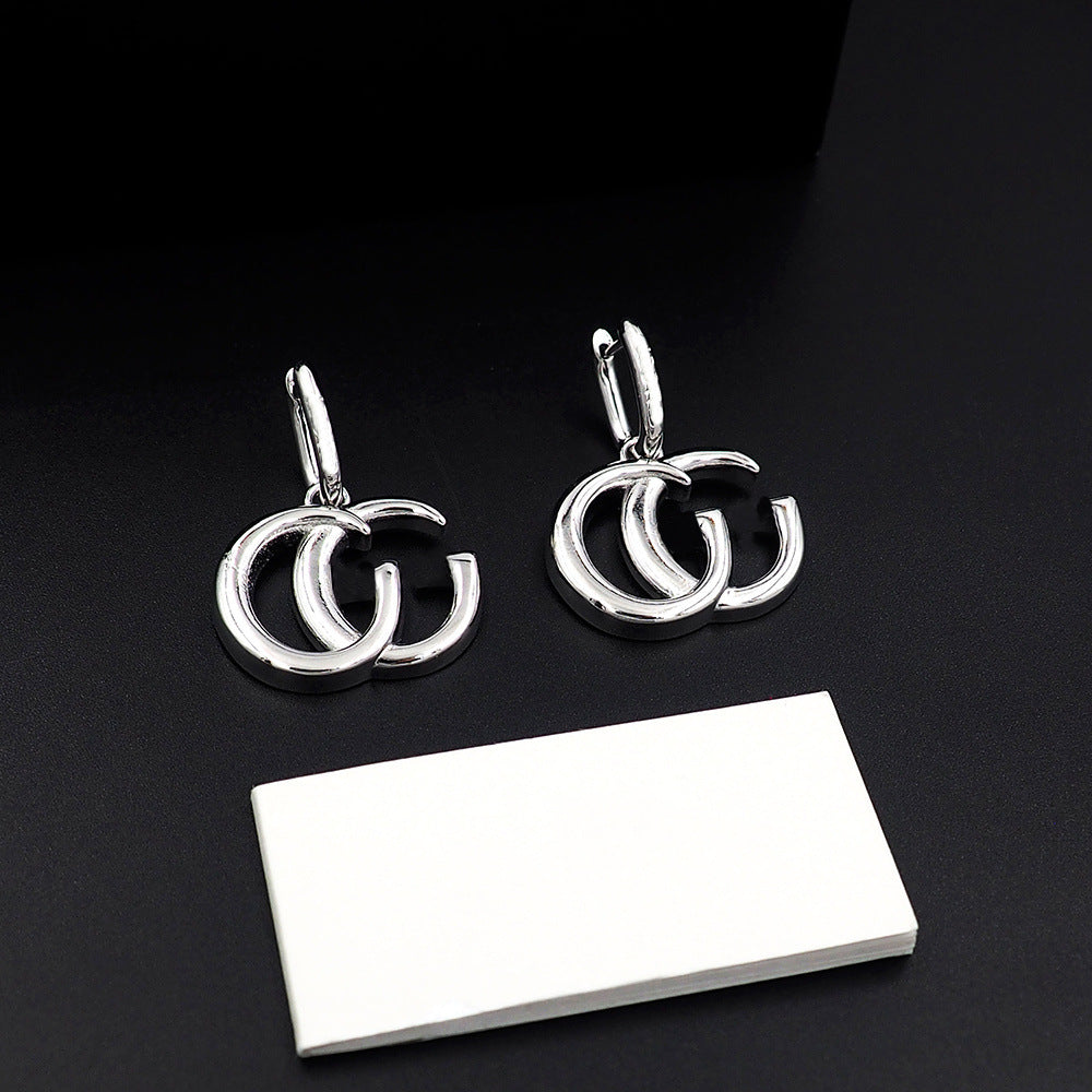 GEM150 New Arrive  Silver and Gold Color Earring Fashion Design Earring Charm for Women Jewelry 4cm Long