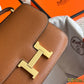 HEM66 Original Epsom Head H-Button Kangkang bag New Genuine Leather Women's Crossbody Stewardess 19*13cm