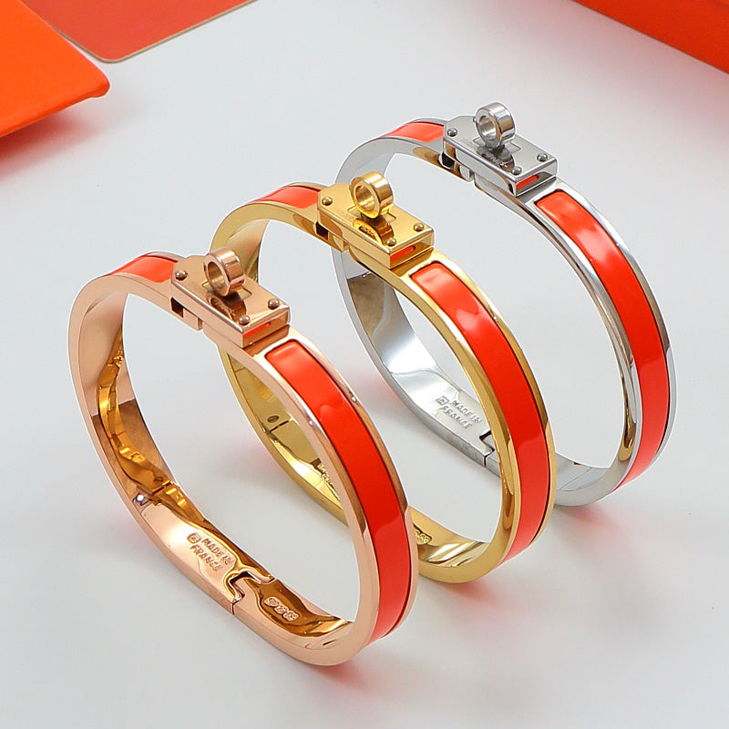 HEM73 mini kell  Stainless Steel Wedding gold silver color H bracelet bangle Bague Femme for woman gift