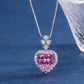LEM15 Colorful treasures simulation pink CZ jewelry set earrings main stone 8*12 pendant necklace 10*14