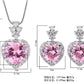 LEM15 Colorful treasures simulation pink CZ jewelry set earrings main stone 8*12 pendant necklace 10*14