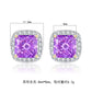 GEM11 S925 silver high carbon CZ Yellow color treasure color small square earrings retro simple women's earrings 8*8