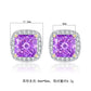 DEM78 New arrive Hot sale S925 silver high carbon CZ Yellow color treasure color small square earrings retro simple women's earrings 8*8