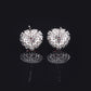 DEM80 new arrive S925 Silver High Carbon cz Individually Packaged Heart-Shaped Cherry Blossom Powder Retro Simple Women's Stud Earrings 6*6