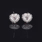 DEM43 S925 Silver High Carbon cz Individually Packaged Heart-Shaped Cherry Blossom Powder Retro Simple Women's Stud Earrings 6*6