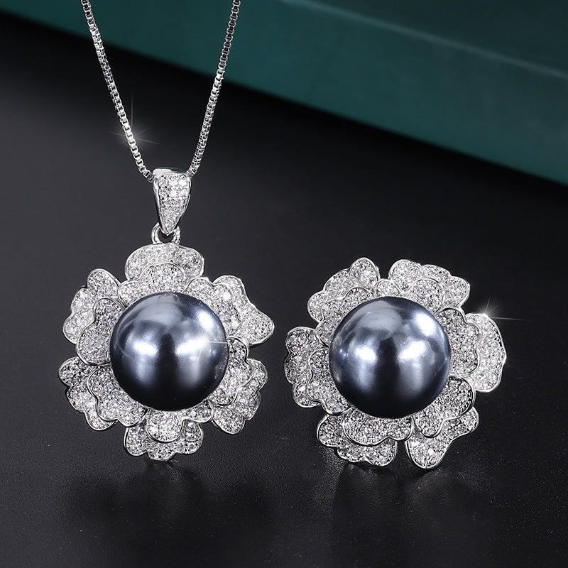 CEM07 Gold plated copper  Women's pearl pendant necklace for woman birthday gift 14mm