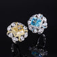 DEM86 S925 Silver Color Treasure High Carbon cz Yellow Diamond Radiant Cut Color Separation Closed Jewelry Ring 10*12