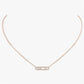 MSEM01 New arrive s925 silver Design silver and rose color necklace  For Women Jewelry