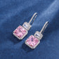 DEM19 Pink color Cz Pendant Earring Necklace Female Color Treasure Set Main Stone 10*10