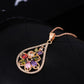CREM11 New Fashion Luxury Pendant Flower Necklace For Women Color Crystal Retro Necklace Jewelry Birthday Gift