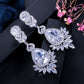 DEM91 Hot Sale Super Flash Micro Water long Earrings for woman Beautiful Lady blue and red white Earrings Earrings Dinner Jewelry