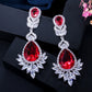 DEM91 Hot Sale Super Flash Micro Water long Earrings for woman Beautiful Lady blue and red white Earrings Earrings Dinner Jewelry