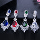 DEM91 Hot Sale Super Flash Micro Water long Earrings for woman Beautiful Lady blue and red white Earrings Earrings Dinner Jewelry
