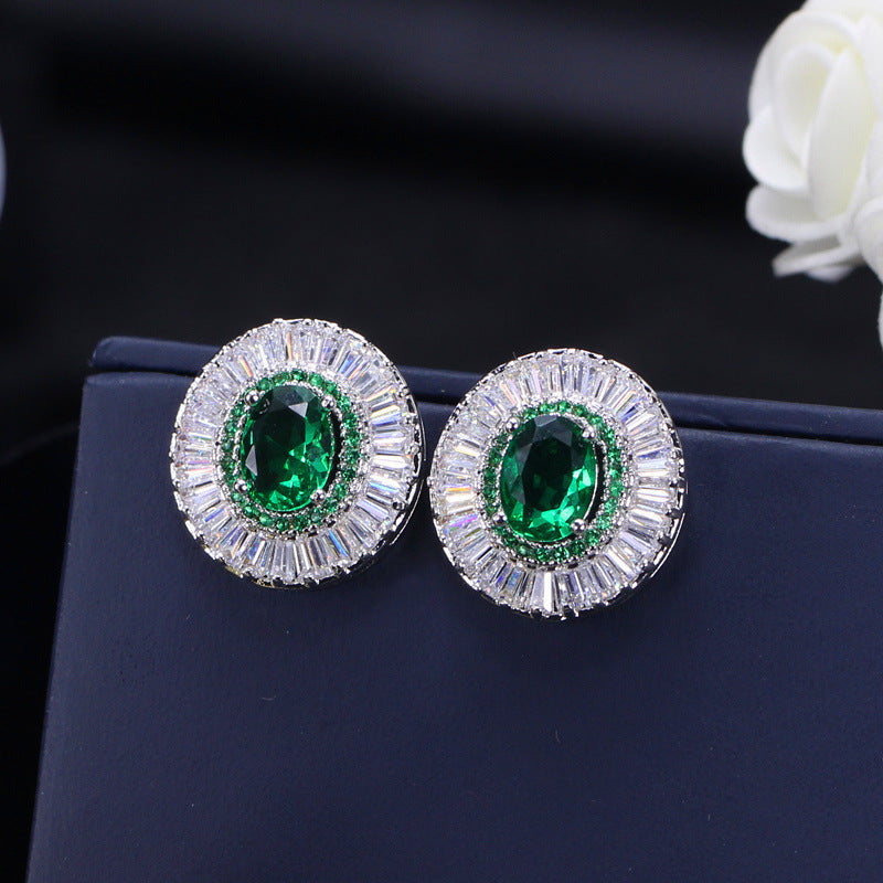 DEM85 2022New Fashion High Quality temperament Step Square Crystal Ear Nail Anti Allergy For Women Jewelry